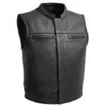 mens leather biker vest