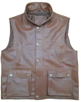 motorcycle brown leather vest