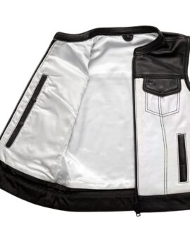 ladies motorcycle leather vest
