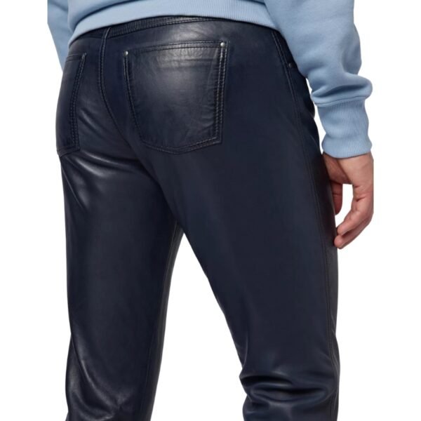 Blue Leather Pant