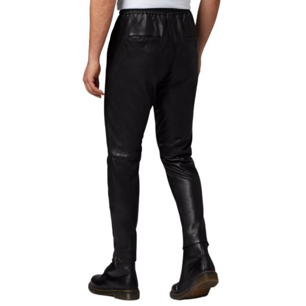 Plain Black Leather Trouser