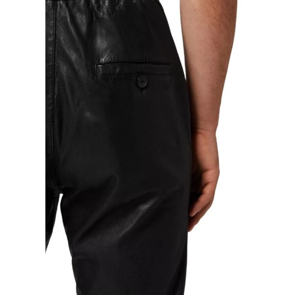 Plain Black Leather Trouser