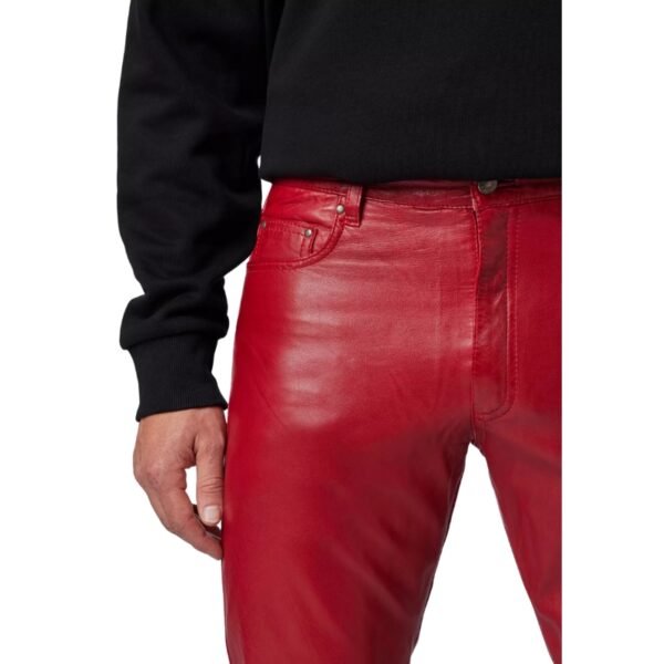 Plain Red Leather Pant