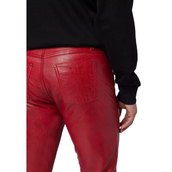 Plain Red Leather Pant